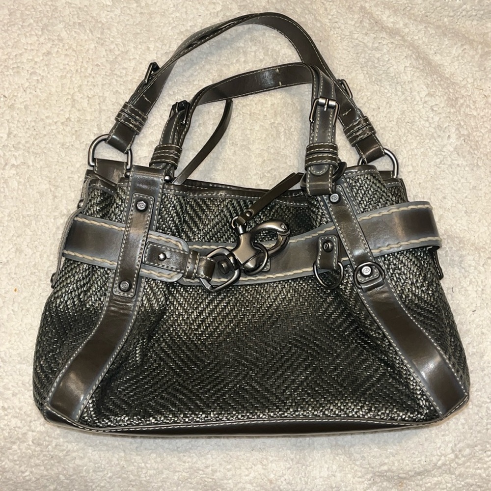 Francesco Biasia Gray Shoulder Bag Double Strap Magnetic Closure - Picture 3 of 15